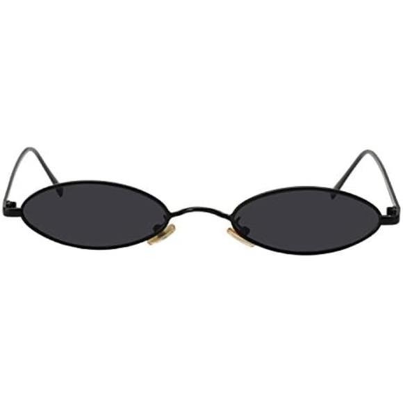 Vintage Oval Sunglasses For Women - Small Metal Frames, UV Protective Coating - Picture 3 of 5